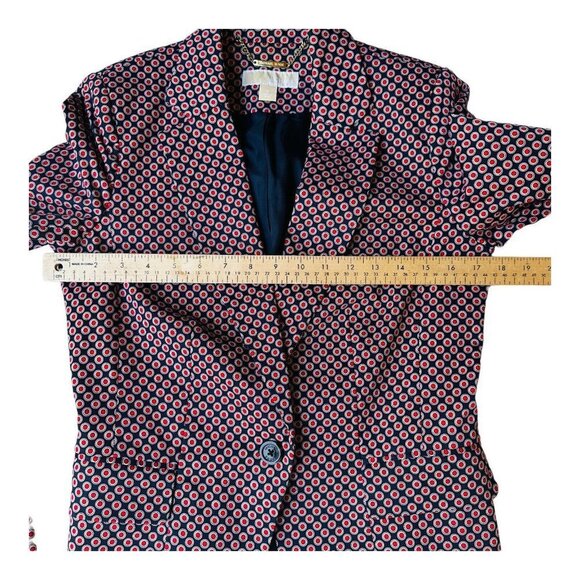 Michael Michael Kors Blazer Jacket Lined Pockets Red Dots Print Women's Sz 8 EUC - Picture 5 of 11